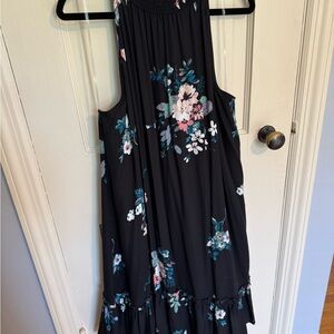 Xhilaration Black Dress with Floral Design